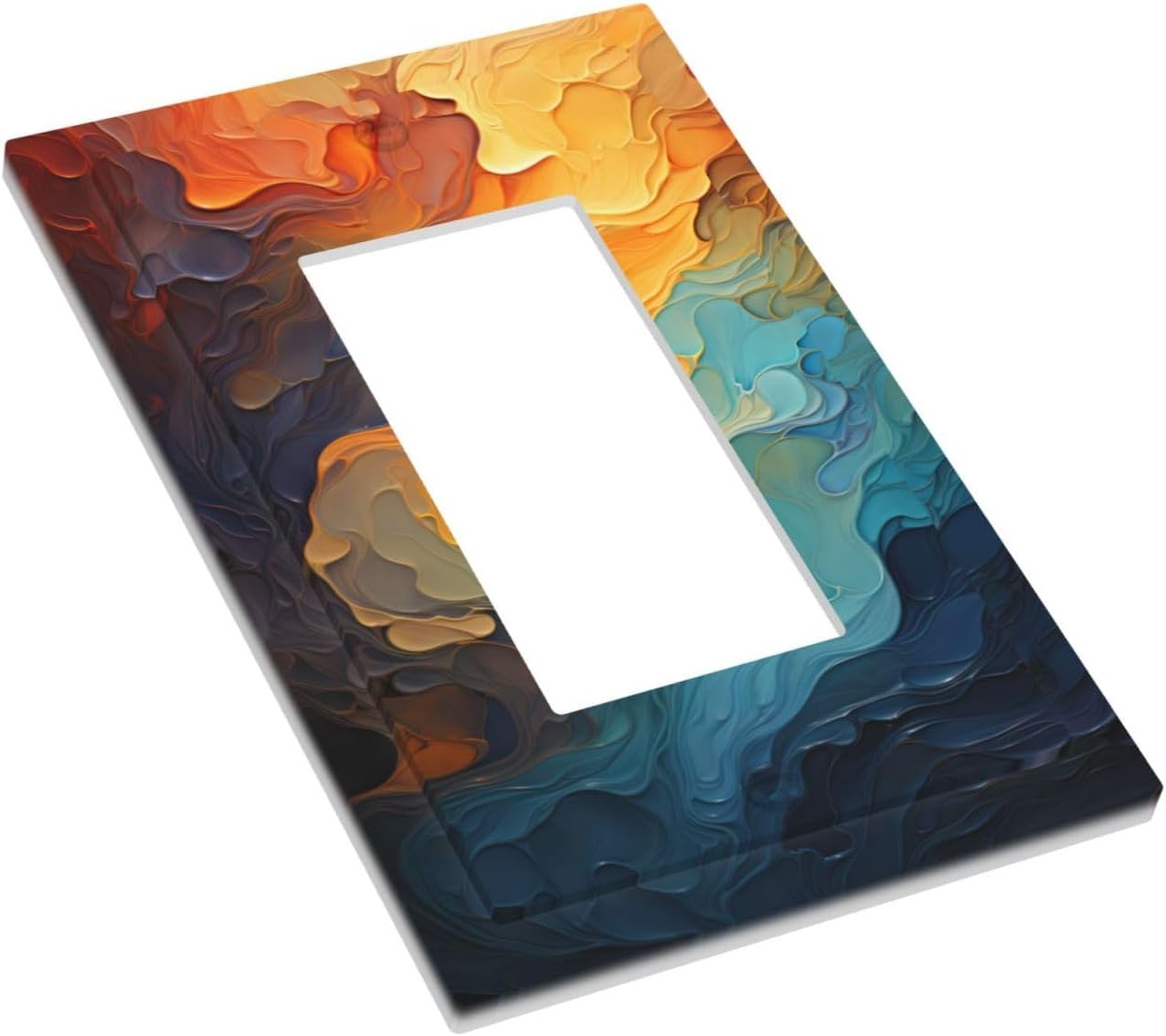 Outlet Covers Abstract Colorful Modern Luxury Rainbow 1 Gang Wall Plates Single Rocker Light Switch Covers Decorative Switch Plates Electrical GFCI Panel Covers for Home Office Decor 5 X 3 IN