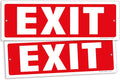 iSYFIX Exit Sign – 2 Pack 12x4 Inch – 40 mil Thick Polystyrene Plastic Sign, Laminated UV, Scratch & Fade Resistance, Waterproof, Indoor & Outdoor, Exit Signs for Exterior.