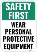 1PC Safety Sign, 14 x 10 Inches - Aluminum - Safety Decorations Posters For Workplace - Wear Personal Protective Equipment