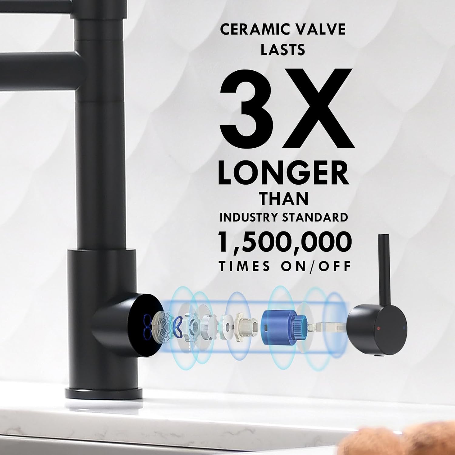 AIMADI Black Kitchen Faucet with 2 Function Sprayer,Commercial Stainless Steel Single Handle Single Hole Spring Matte Black Kitchen Faucet