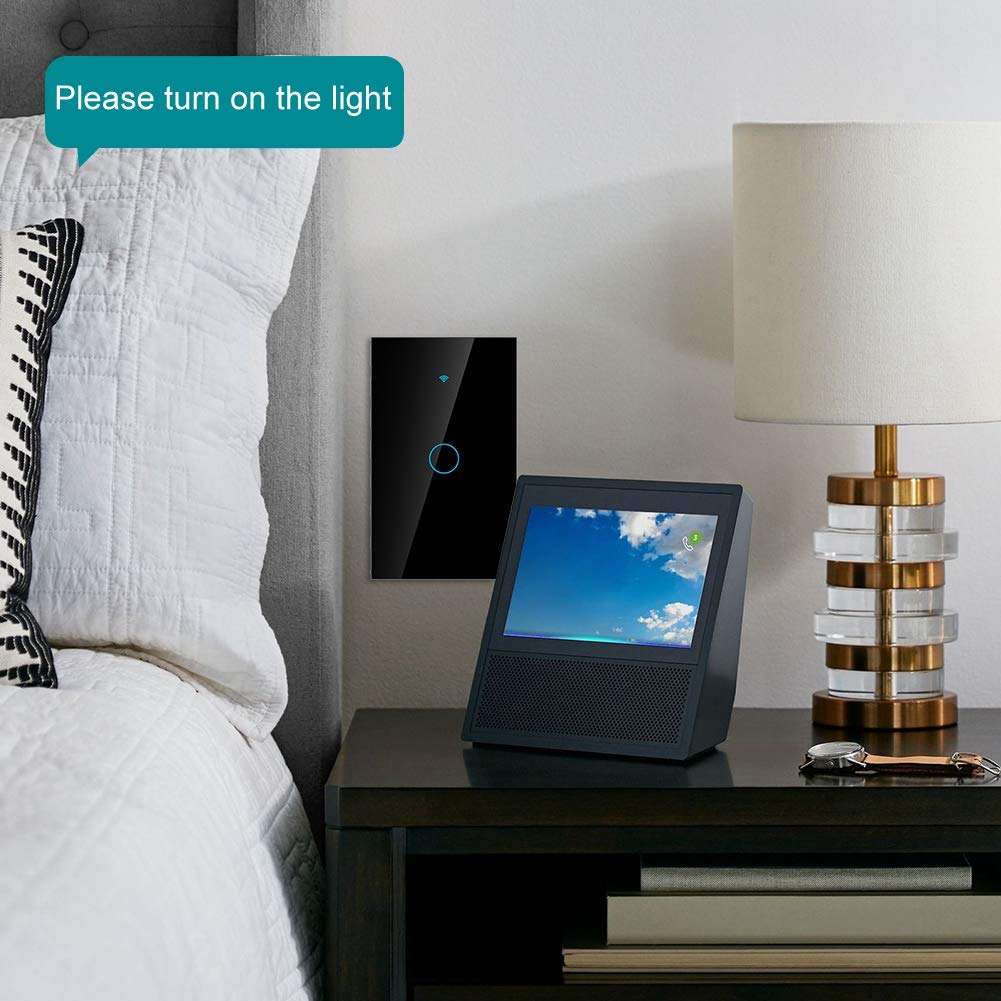 1-Way Smart Switch Wall Light Control Touch (US Black)