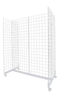 SSWBasics White Grid Gondola Unit - 24”W x 48”L x 66"H - Gridwall Panel Display Stand - Sleek, Durable Grid Display for Retail, Thrift, Boutique, Garage, Home Organization - Rolling, Moveable
