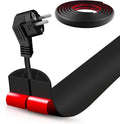 Floor Cord Cover Self Adhesive Cord Hider,10FT Cable Management, Extension Strip Protector for Wires, Prevent Cable Trips for Offices, Gyms, Exhibitions Cavity:0.39"(W) x 0.27"(H) Black
