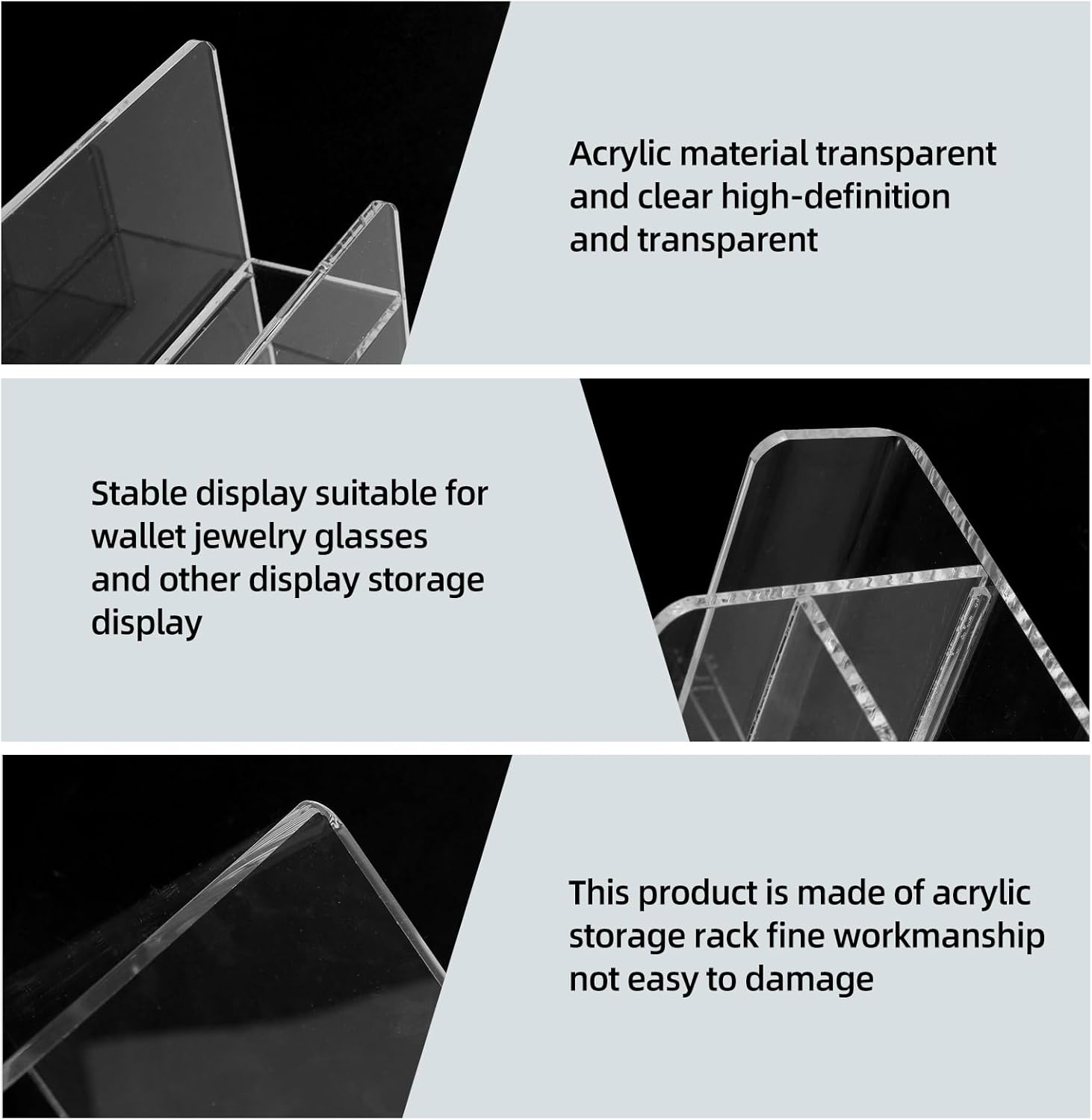 Acrylic Wallet Display Stand Purse Handbag Organizer, Clear Jewelry Riser Display Stand Purse Display Rack, Acrylic Display Shelf for Cosmetic Perfume Jewelry Sunglasses Handbag (4 Tier)