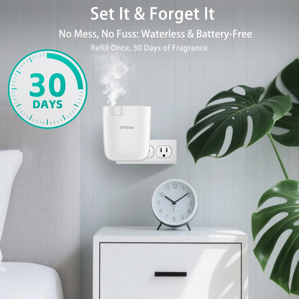 Plug in Diffuser, Waterless Oil Diffuser for Home, Essential Oil Plug in Wall, Smart Bluetooth App Control, Up to 500 Sq.ft Coverage, White