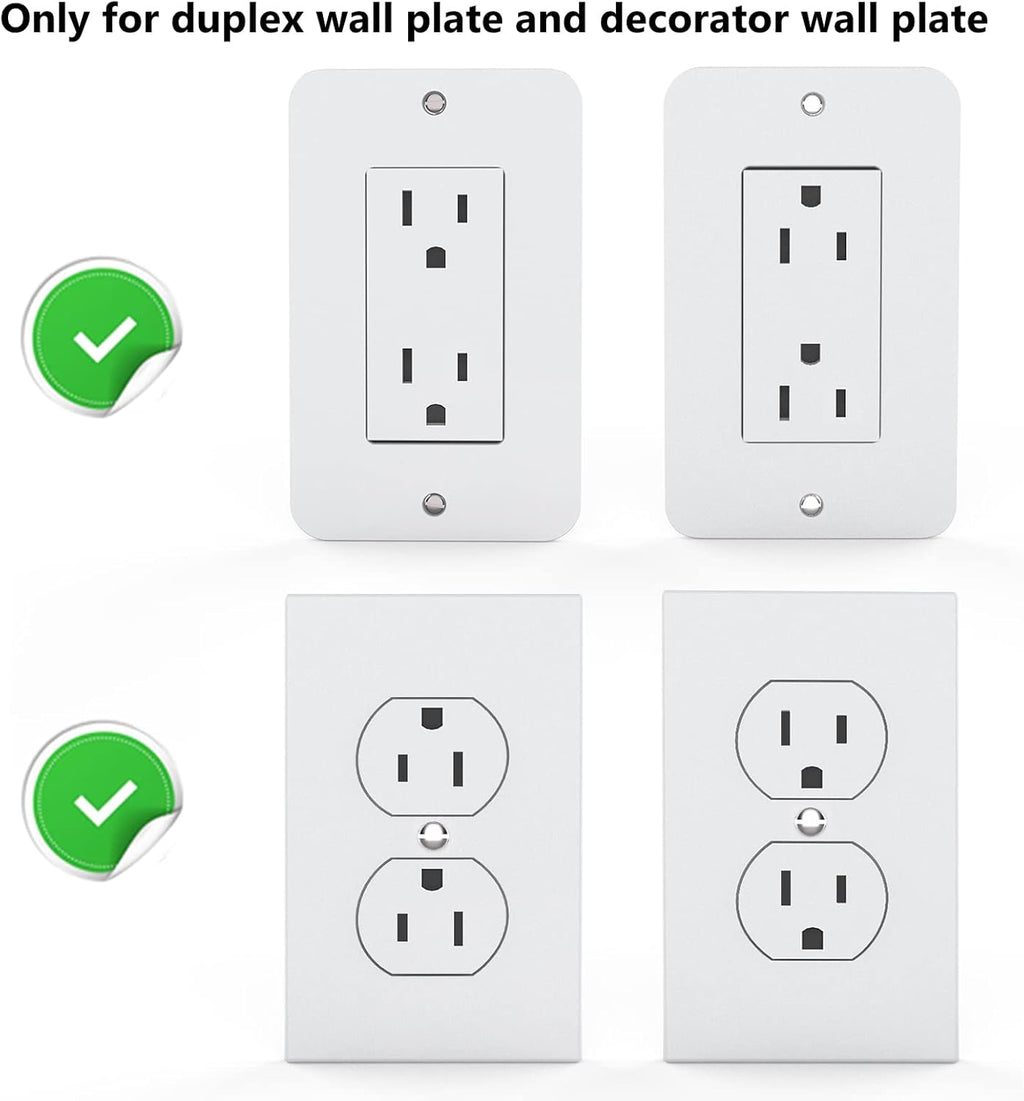WALI Outlet Shelf Wall Holder, Bathroom Shelf up to 10lbs Standard Vertical Duplex Wall Organizer for Smart Home Decor Space Saving Power Tools, Toothbrush (OLS001-W), 1 Pack, White