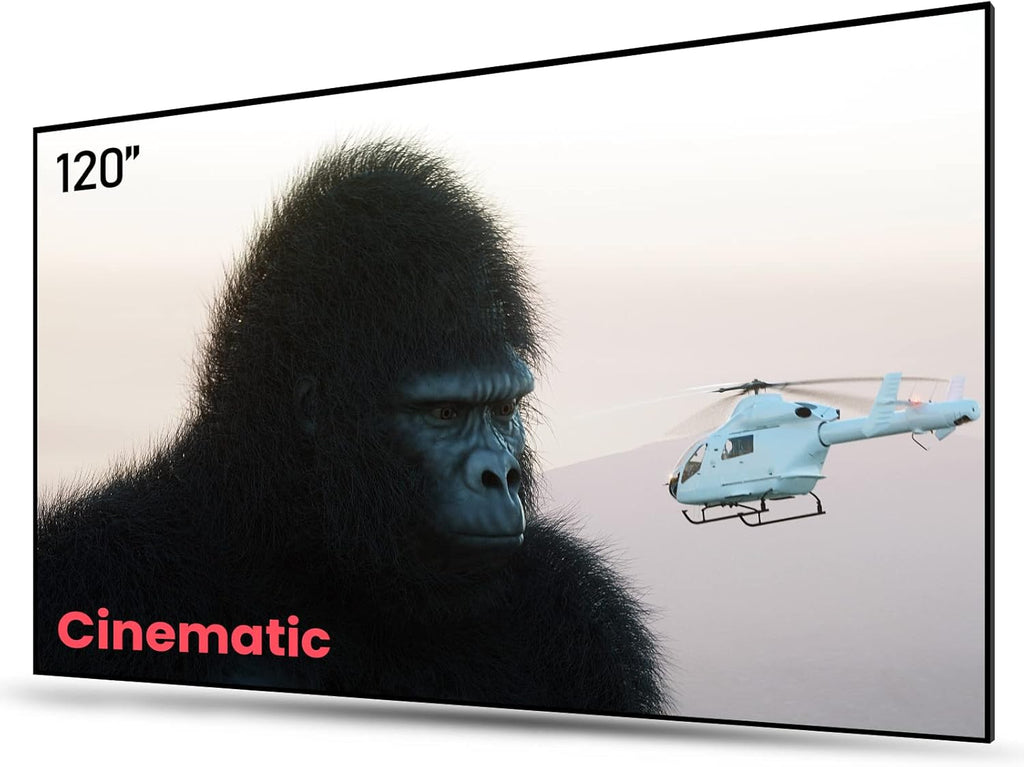 AWOL VISION, 120' Fixed Frame, Serriform ALR Projector Screen, 80% Picture Quality Improved, 95% Ceiling Light Rejecting, Cinematic Screen, Ultra Short Throw, 170° Viewing Angle