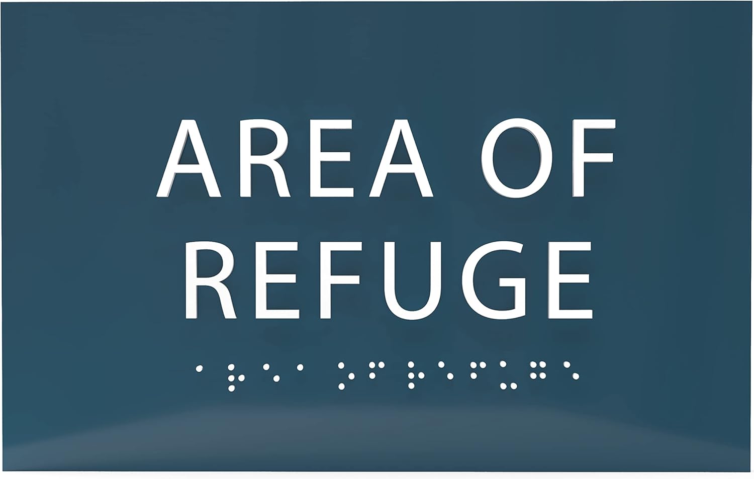 6" X4" Area of Refuge Sign - ADA Compliant Tactile Graphics Grade 2 Braille Text | Wall Mount Plastic Signs for Shopping Malls, Offices, Hotels, Schools, Apartments & Restaurants