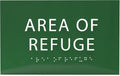 6" X4" Area of Refuge Sign - ADA Compliant Tactile Graphics Grade 2 Braille Text | Wall Mount Plastic Signs for Shopping Malls, Offices, Hotels, Schools, Apartments & Restaurants