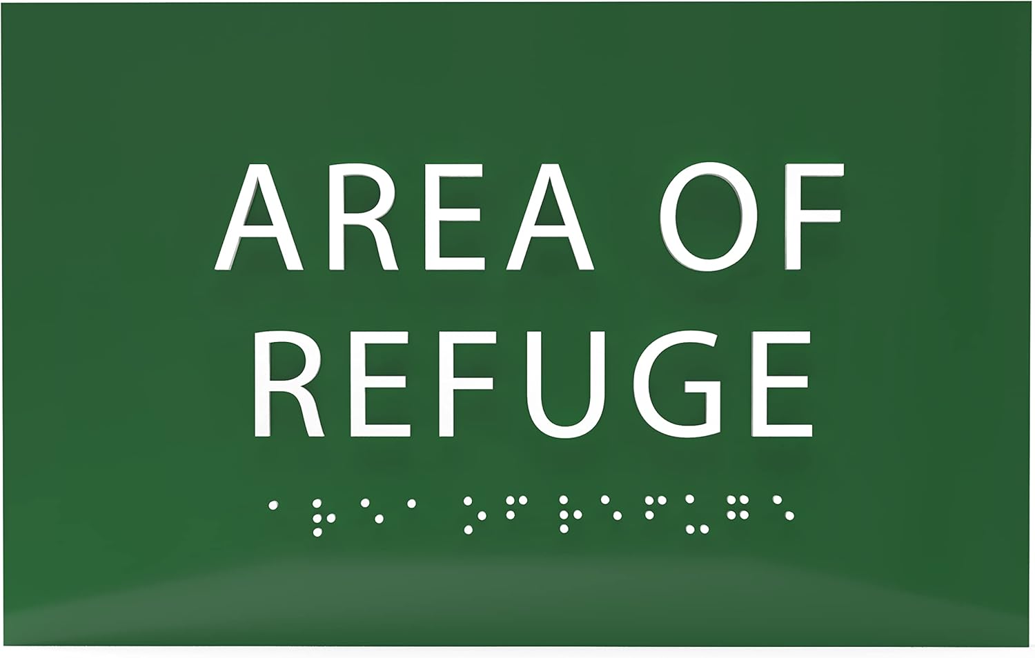 6" X4" Area of Refuge Sign - ADA Compliant Tactile Graphics Grade 2 Braille Text | Wall Mount Plastic Signs for Shopping Malls, Offices, Hotels, Schools, Apartments & Restaurants