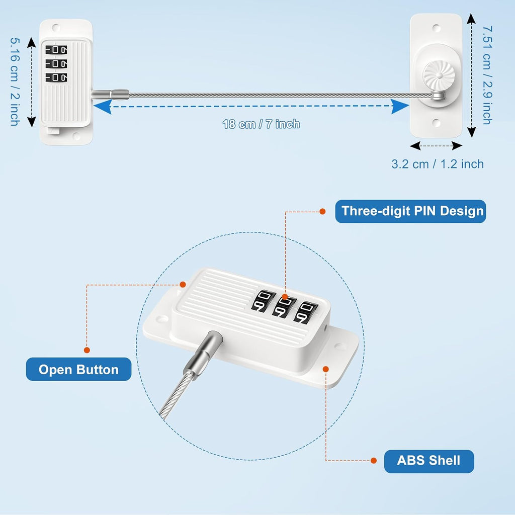 Child Proof Your Fridge & Freezer, AOSITE 2-Pack Adhesive Digital Locks, Keyless Entry with Combination Code for Kids Safety, No Keys, No Drilling (White Adults Fridge Children Lock)