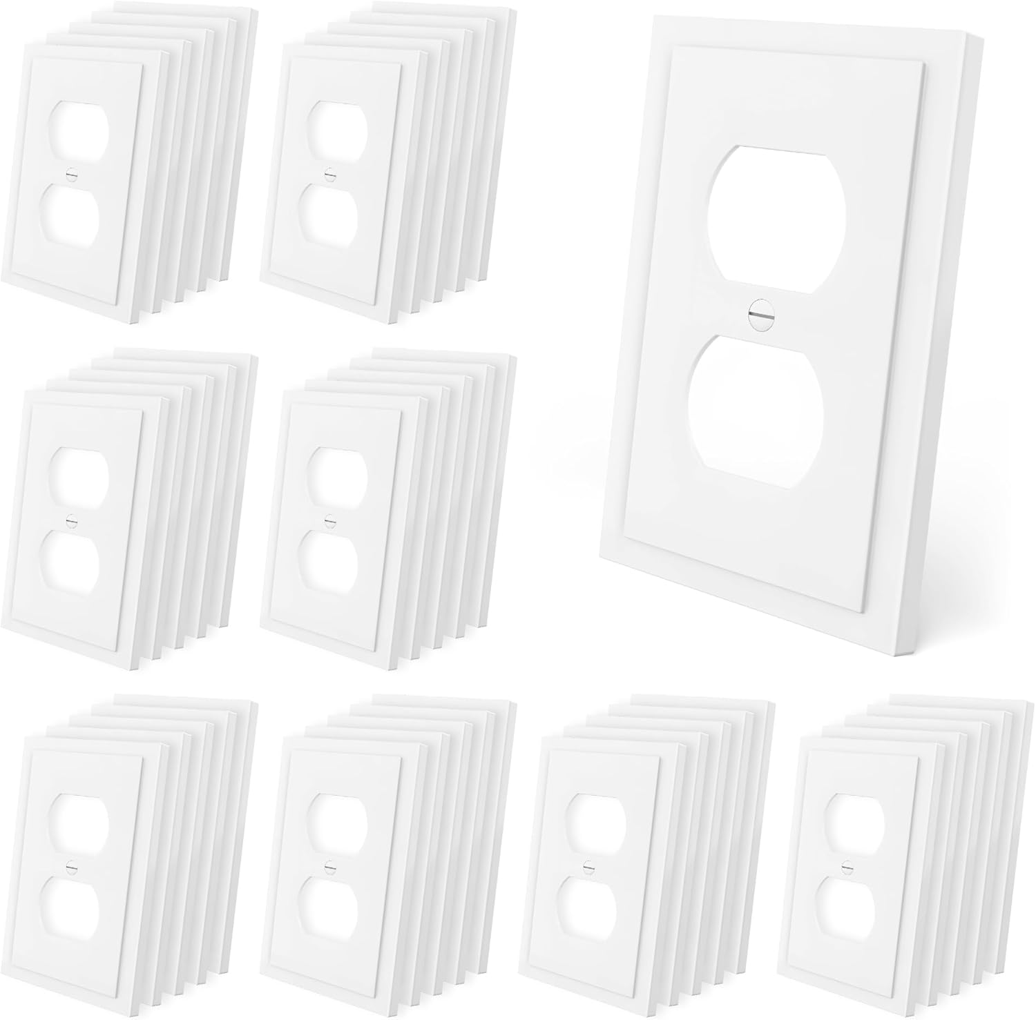 Outlet Covers Wall Plate Electrical Outlet Cover Plates Dual Receptacle Outlet Faceplate for Light Switches, Smart Switch, GFCI, Dimmers, Receptacle, USB Outlet (40 Pack, 1-Gang 4.88X3.18 Inch)