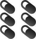 Laptop Camera Cover Slide, Camera Cover Slide, 6 Pack Ultra Thin Webcam Cover Slide for Laptop, Tablet, Desktop, PC, Smartphone, Protect Your Privacy and Security(Black)