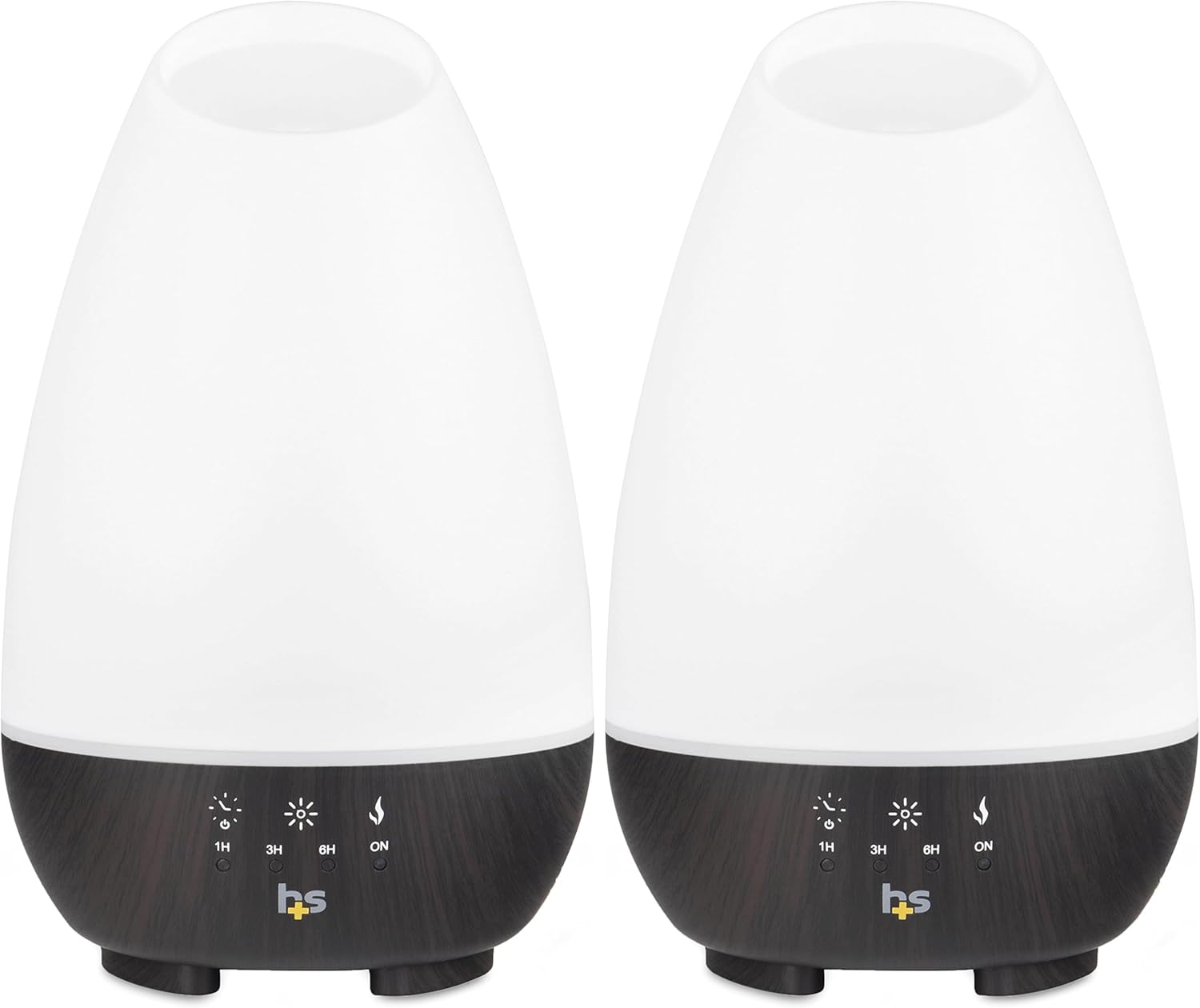 HealthSmart Essential Oil Diffuser, 500ML, Large Room Coverage | Adjustable Timer | Multiple Mist Modes | 7 LED Colors | Pack of 2