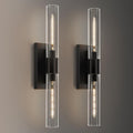 24.8" L Wall Sconces Set of 2, Black Wall Lights Fixtures Morden Cylinder Wall Light for Bathroom Vanity Light Indoor Wall Mounted Lamps for Living Room,Bedroom,Hallway