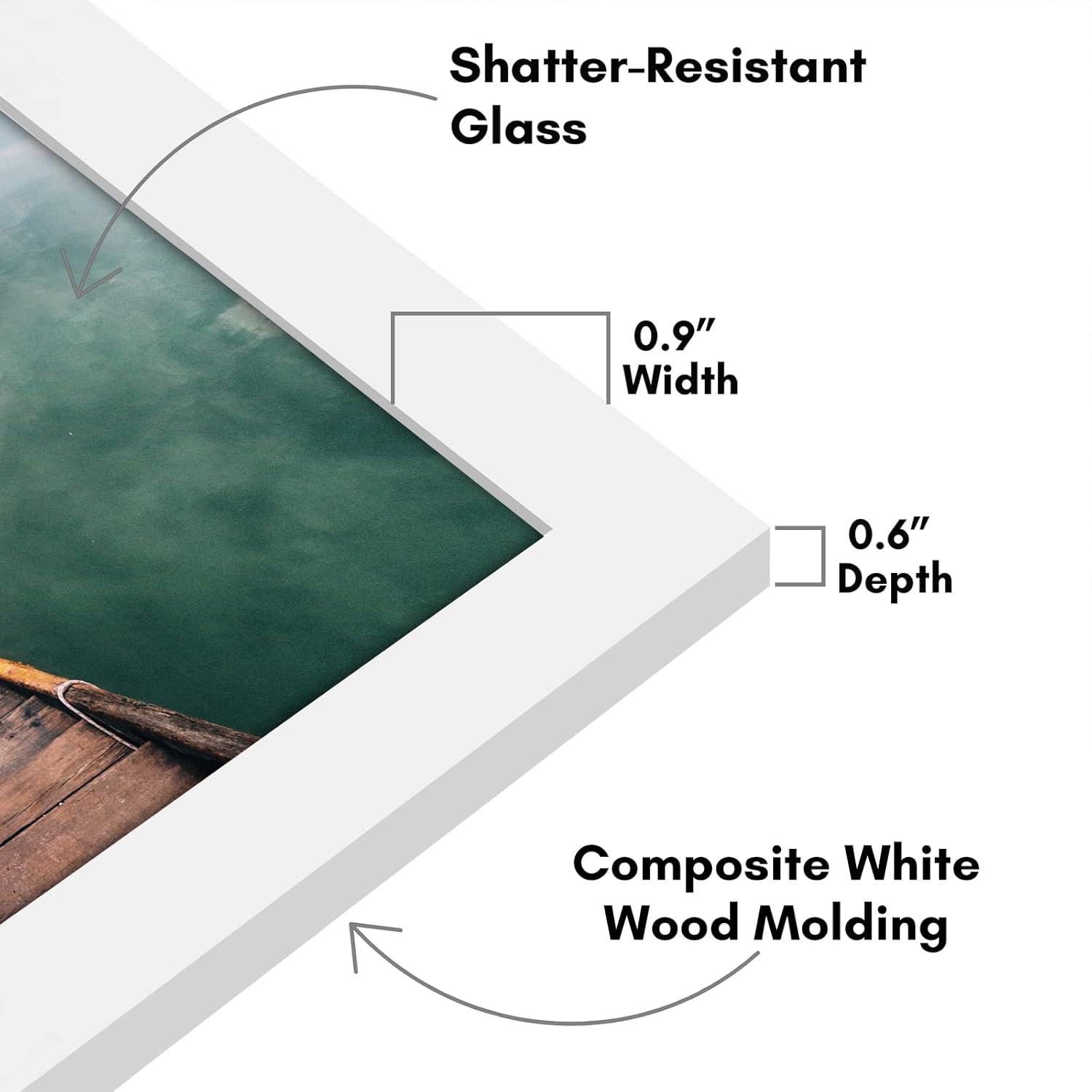 Americanflat 12x18 Poster Frame with Shatter-Resistant Glass - Signature Collection - Gallery-Style Frames Made of Engineered Wood - Photo Frame for Wall Display - White