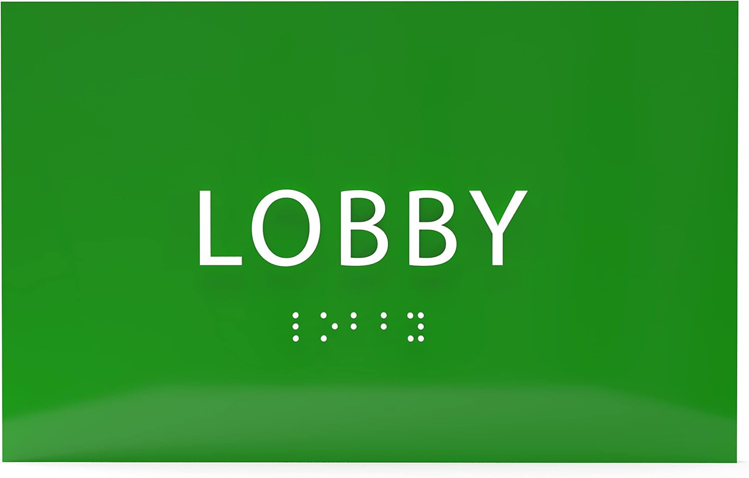 6" X4" Lobby Sign - Tactile Graphics Grade 2 Braille Text Reception Area Sign| Utility ADA Compliant Wall Mount Plastic Signs For Hospital, Offices, Businesses & Apartments