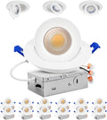 Adetu 4 inch Gimbal Led Recessed Lights, 360°+90° Adjustable Directional Recessed Lighting, 2700K/3000K/3500K/4000K/5000K Dimmable Retrofit Eyeball Can Lights with Jbox,ETL(White,12 Pack)
