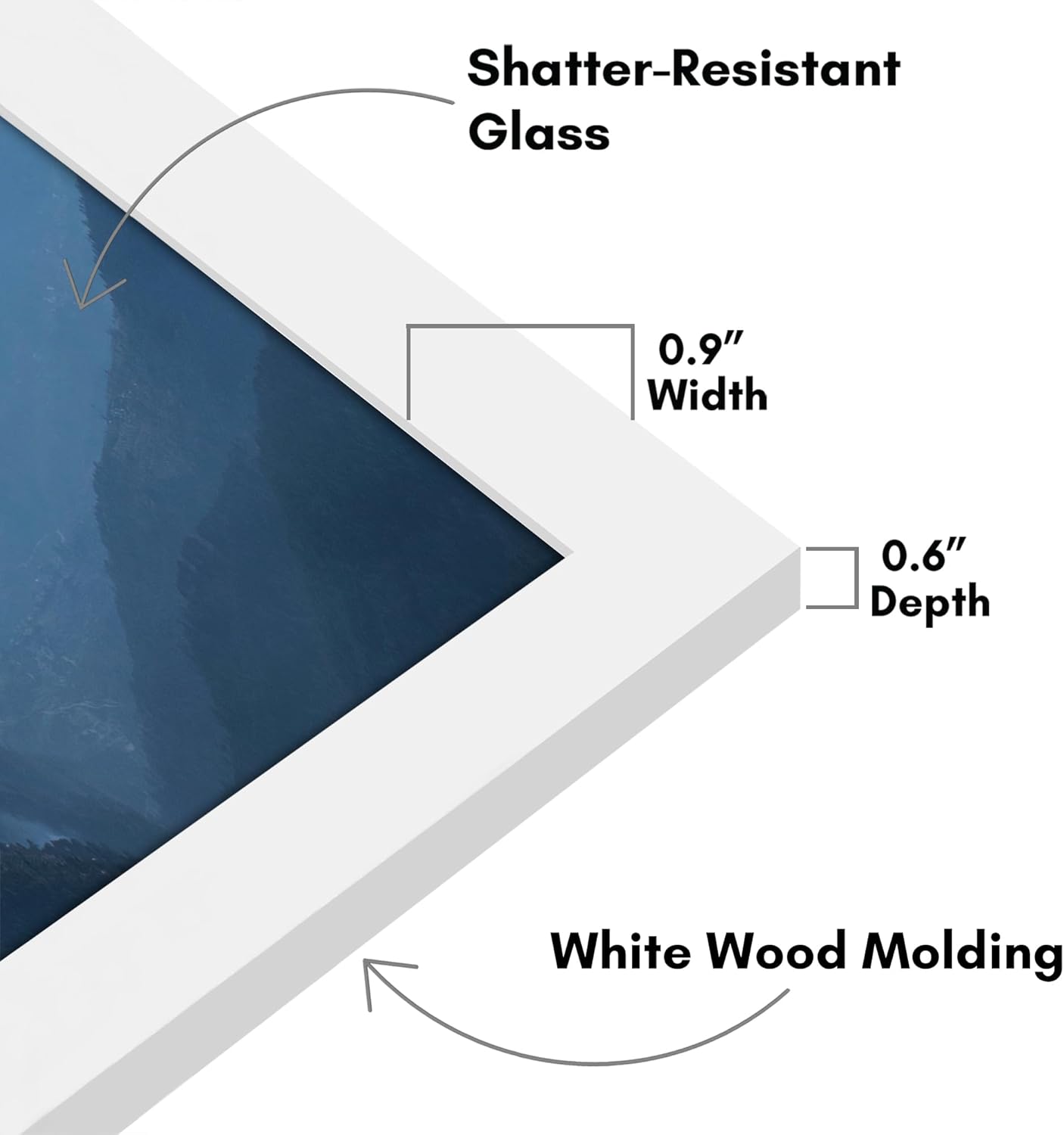 Americanflat 12x16 Picture Frame with Shatter-Resistant Glass - Signature Collection - Gallery-Style Frames Made of Engineered Wood - Photo Frame for Wall Display - White