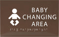 6" X4" Baby Changing Area Sign | Tactile Graphics Grade 2 Braille Text Baby Care Sign| ADA Compliant Wall Mount Plastic Restroom Sign for Hospital, Offices, Clinics and Apartments
