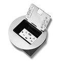 KYHSHJ Recessed Circular Floor Socket Kit with 2 * 20A Receptacle，4.8A 1 USB-A Ports &1 USB-C Port，Corrosive Resistant Hardware,Silver