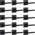 15 Pack Dummy Door Levers in Matte Black, Heavy Duty Interior Handle Lock for Closet Pantry, Non-Turning, Single Sided, Reversible for Left/Right Hand