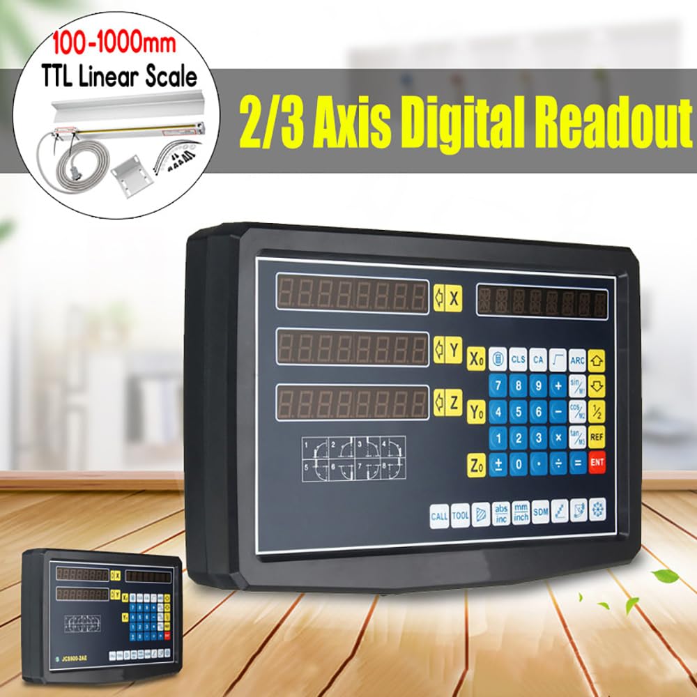 2/3 Axis Digital Readout and TTL Precision Linear Glass Scale DRO Encoder for Milling Lathe. Note:Display&Scales Sold Separately,Pls Select The Size Options! (2 Axis Digital Readout Display ONLY)