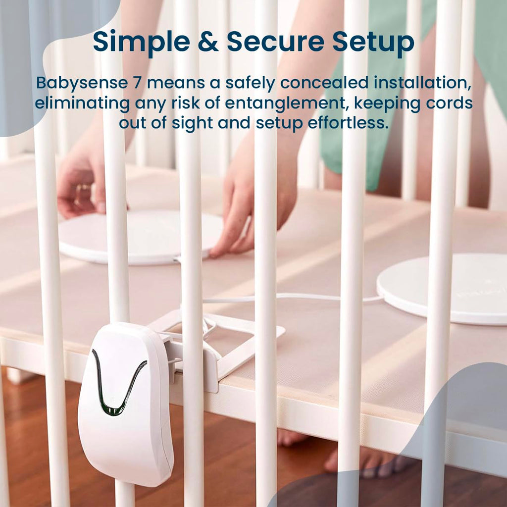 Babysense 7 Baby Sleep Breathing Movement Monitor for Newborn and Infants, No WiFi, Non Wearable, Non Contact Monitor with 2 Under-Mattress Sensors for Full Crib Coverage, FSA Baby Monitor
