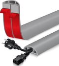 Floor Cord Cover for Wires on Floor Self Adhesive Cord Hider Floor Cable Management Wire Covers for Cords Protector Prevent Cable Trips Cord Cavity W 0.47" x H 0.27", Gray, 20Ft