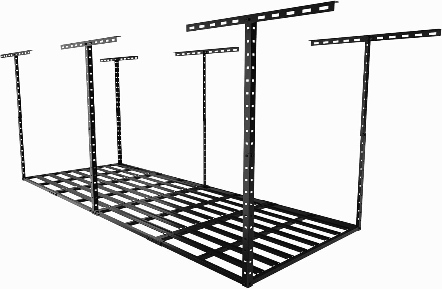 SunsGrove 3x8 Overhead Garage Storage Rack Organization, Adjustable Ceiling Mounted Storage Racks, 800LBS Weight Capacity, 22"-40" Ceiling Dropdown, Hammertone Black