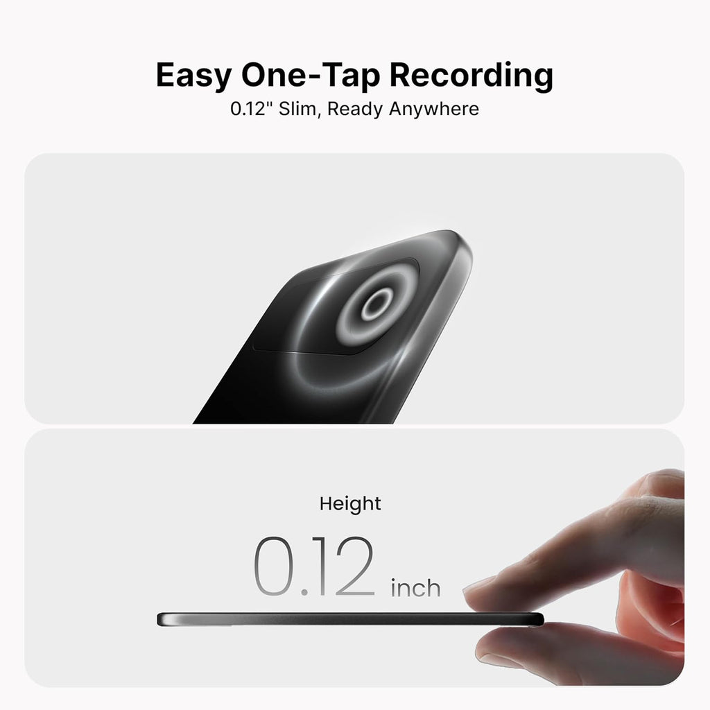 Comulytic Note Pro AI Voice Recorder, Unlimited Transcribe & Summarize, One Tap Recording Device with AI Note Taking, Support 113 Languages, 64GB, Audio Recorder for Calls, Meetings, Lectures, Black