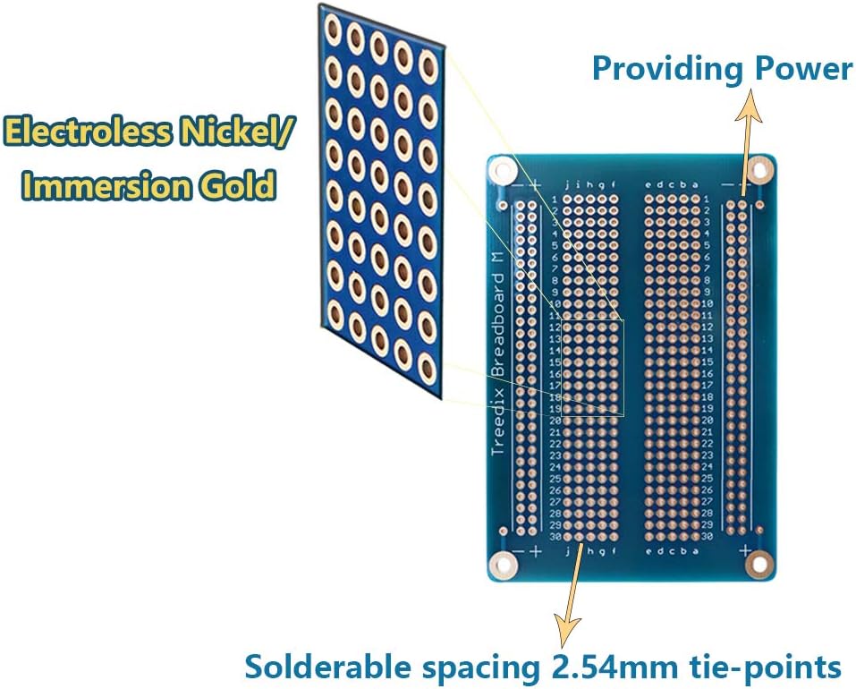 4 pcs Universal Board Solderable BreadBoard PCB Prototype Shield Board Double Sided Tinned Gold Plated Holes Compatible with Arduino Kit Raspberry Pi Shield Prototyping and Testing (Mode 2)