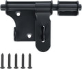 Alise 4 Inch Slide Bolt Gate Latch, Door Lock with Padlock Hole,Heavy Duty Stainless Steel Barrel Bolts Safety Door Lock for Wooden Fence, Outdoor Fence,Shed Door Black