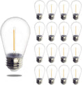 Jslinter S14 1W Outdoor String Lights Bulbs LED, Shatterproof & Waterproof, 2200K Warm White, 11W Equivalent, E26 Base, Edison Vintage Style Replacement for Patio Garden, 16-Pack