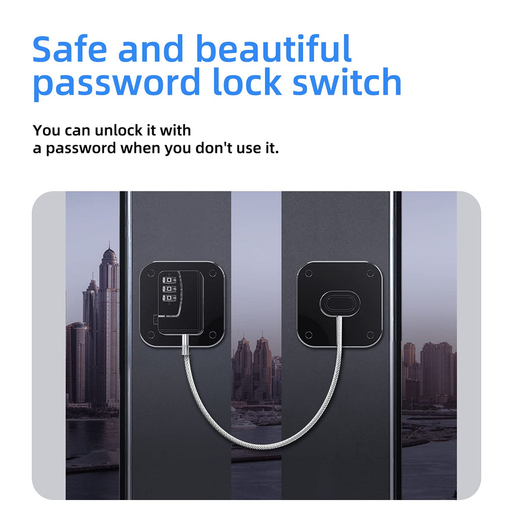 A Pack Refrigerator Lock Combination Coded Fridge Lock Freezer Child Safety Lock Door Lock with Strong Adhesive No Keys Needed Black