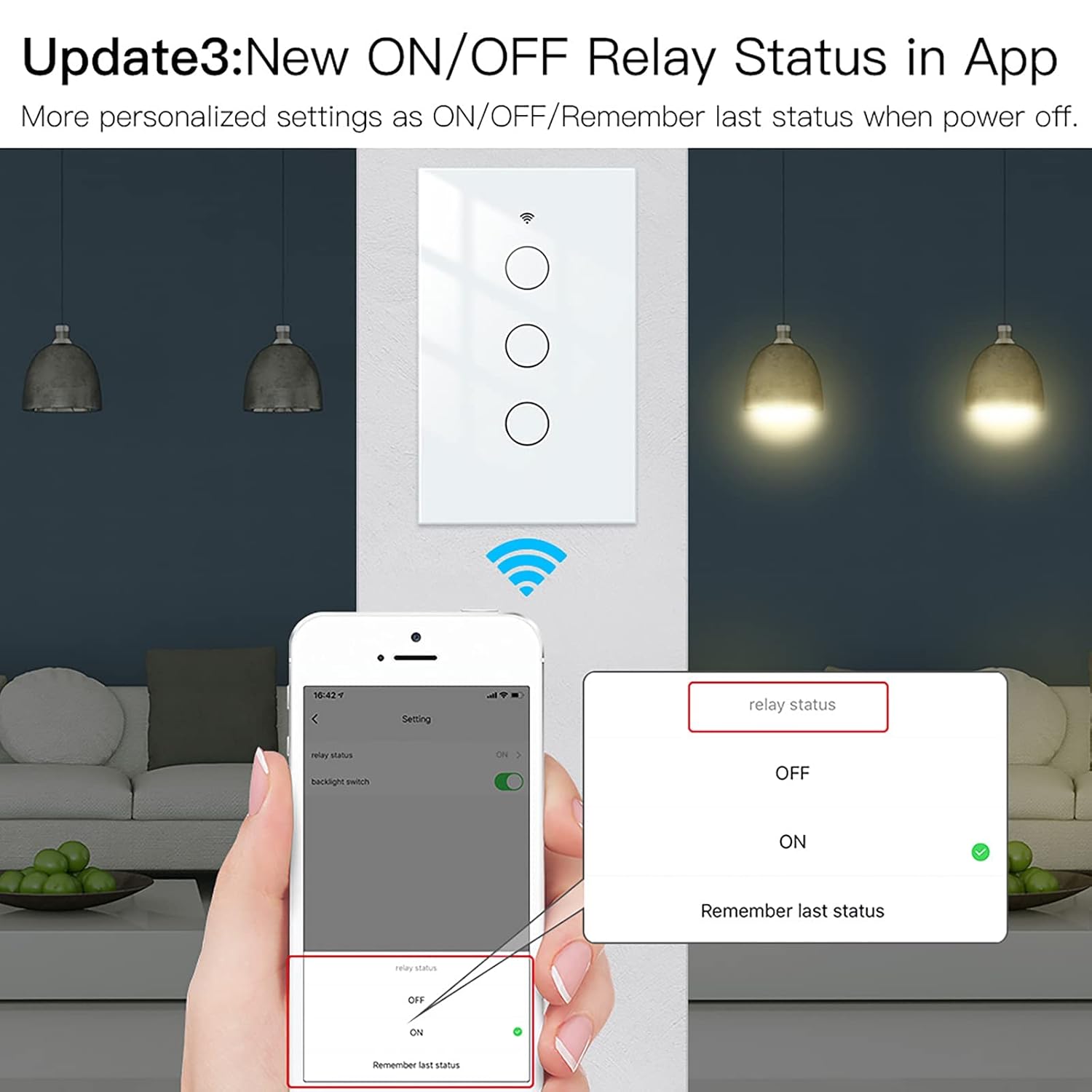 MoesGo WiFi Smart Wall Light Switch,Glass Panel, Multi-Control(3 Way), 2.4GHz Wi-Fi Touch Switches, Neutral Wire Required, Remote Control Smart Life/Tuya App, Work with Alexa, Google Home White 3 Gang