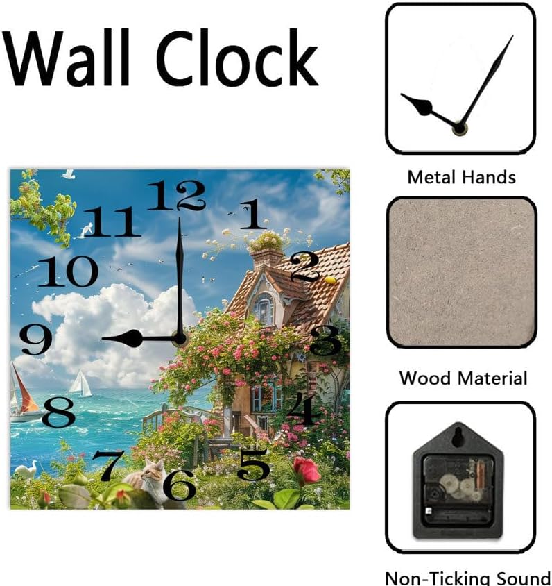 10 in Dog Pooping -197 Wood Wall Clock – Digital Time Display, Smart Home Compatible for Bedside or Workspace