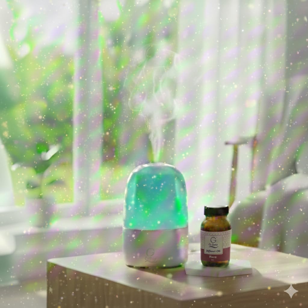 G’s Breeze Smart Diffuser with Refill – Bluetooth & Wi-Fi App Control, Gradient LED Lighting, Adjustable Scent Intensity, Low Noise, 24 Hour Schedule, Aromatherapy Diffuser for Home & Office - Rose