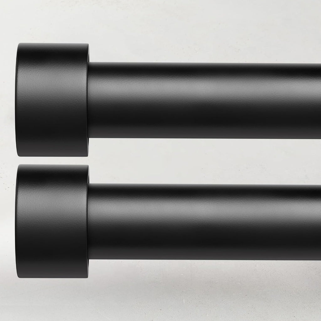 2 Pack Curtain Rods for Windows 66 to 120 Inch(5.5-10ft), 1 Inch Black Heavy Duty Curtain Rod Set, Adjustable Extra Long Outdoor Drapery Rods for Patio, Size 32"- 120"