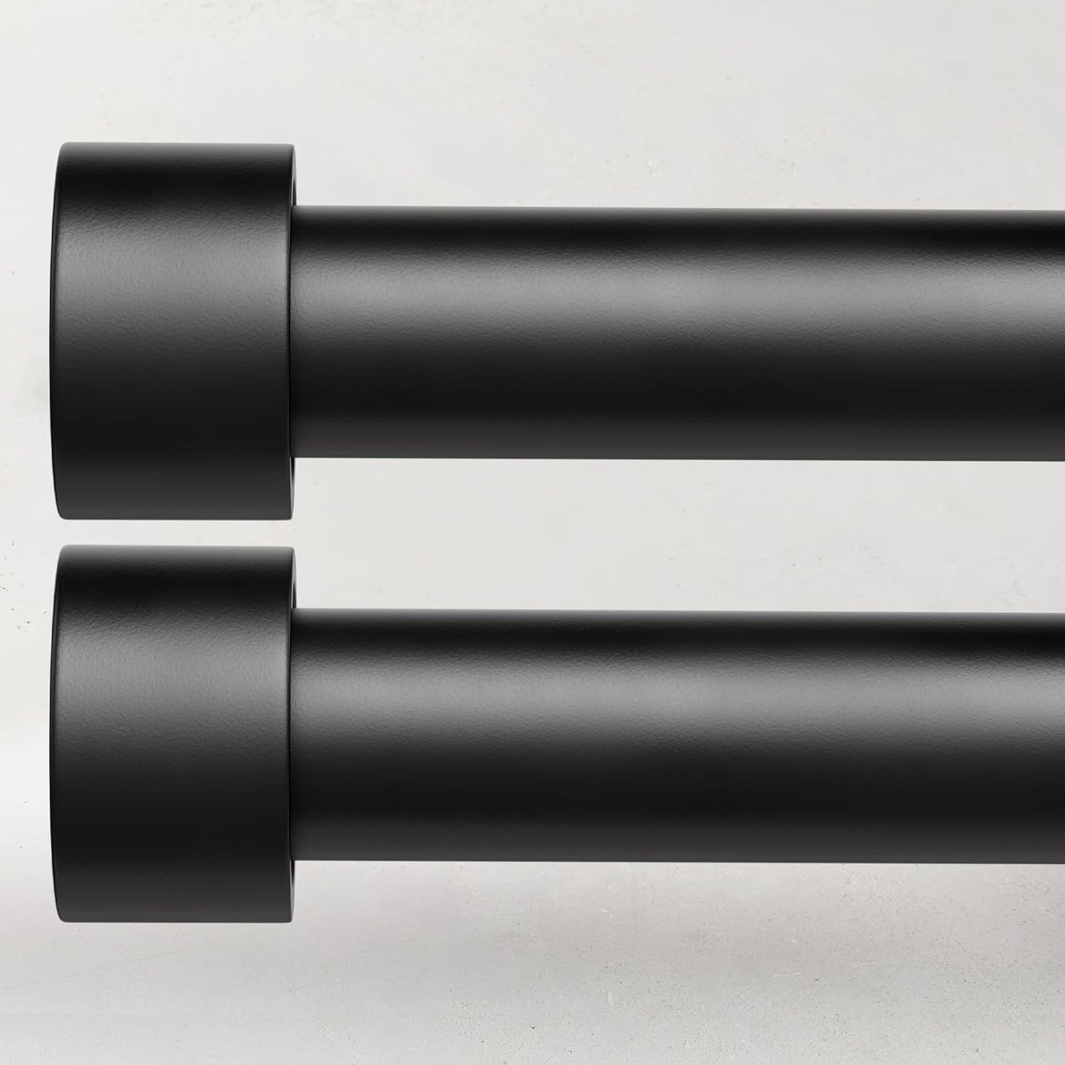 2 Pack Curtain Rods for Windows 66 to 120 Inch(5.5-10ft), 1 Inch Black Heavy Duty Curtain Rod Set, Adjustable Extra Long Outdoor Drapery Rods for Patio, Size 32"- 120"