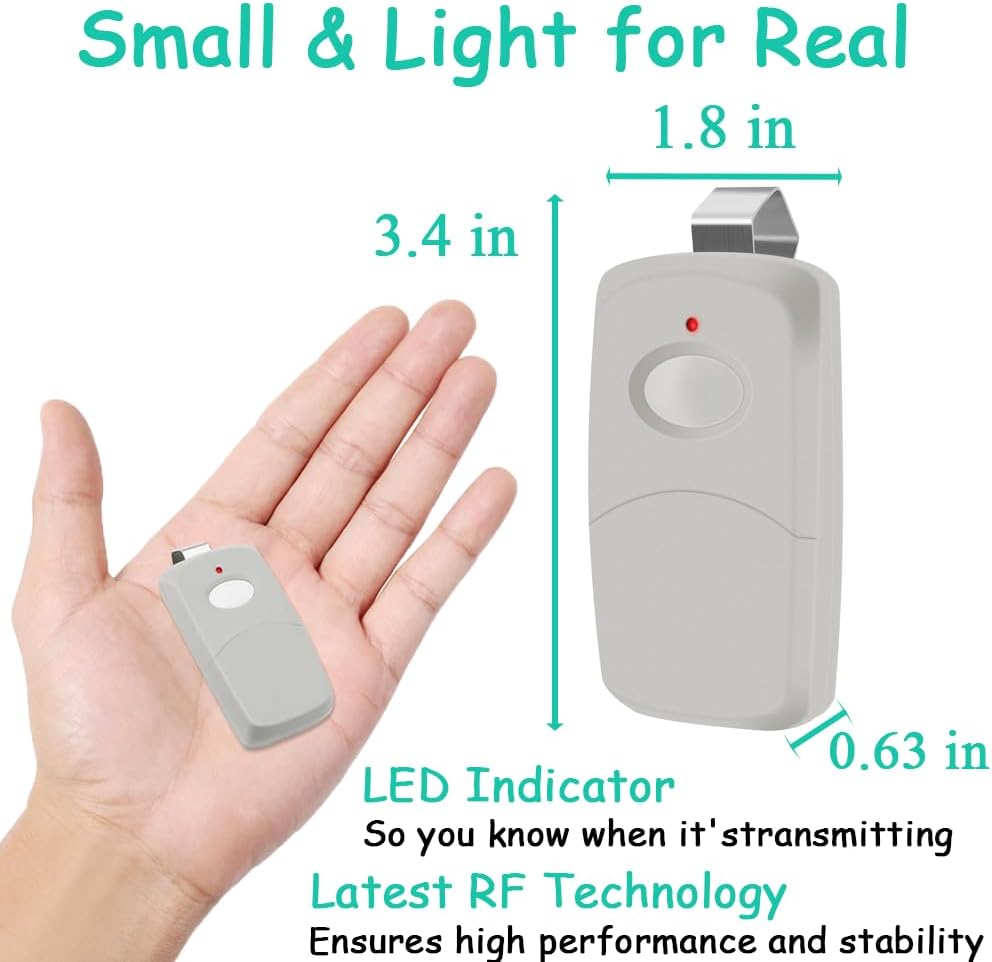 2 for 10 Dip Switch Multicode Gate Door Opener Remote,Replacement for Multi-Code Garage Door Opener Remote Transmitter 3089 MCS308911 3060 MCS306010,3070 MCS307010,300MHz