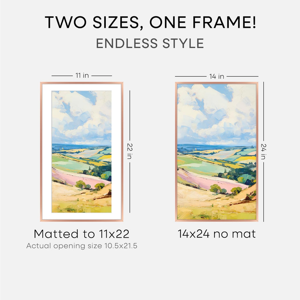Homeforia 14x24 Picture Frame Rose Gold, High End Metal 14x24 Poster Frames with Mat 11x22 Photo, 14 x 24 Rose Gold Frame Matted to 11 by 22 Print, 24x14 Thin Frame, Tempered Glass, Wall Kit, Set of 1