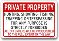 Private Property Signs,No Trespassing Sign,Outdoor Safety Signs,No Fishing Sign "Private Property" 12"x16" Aluminum Sign