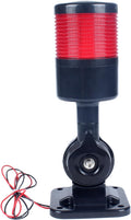 Led Signal Tower Stack Lights, Industrial Signal Warning Lights, Column Tower Lamp with Rotatable Base,Steady Flashing Switchable,110V 220V AC (1-Layer, with Buzzer) Black
