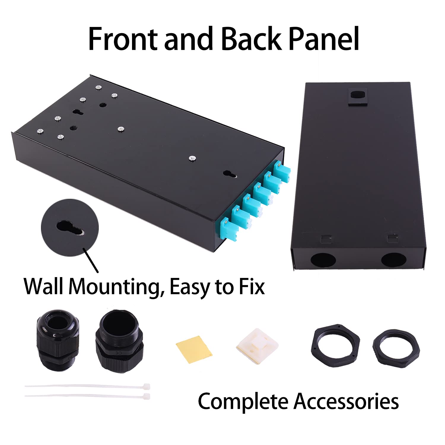 VFLTOOL 6Port Multimode Fiber Enclosure with Spool - LC/LC OM3 Kit (Includes 1 Meter 12 Strand Pigtail and 6 Port Duplex LGX Panel)