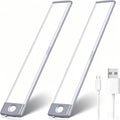 2 Pack 54LED Under Cabinet Lights, 12.5 Inch Wireless Motion Sensor Light with 2200mAh USB-C Rechargeable Battery, Magnetic Mount for Kitchen, Closet & Stairs