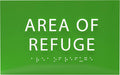 6" X4" Area of Refuge Sign - ADA Compliant Tactile Graphics Grade 2 Braille Text | Wall Mount Plastic Signs for Shopping Malls, Offices, Hotels, Schools, Apartments & Restaurants