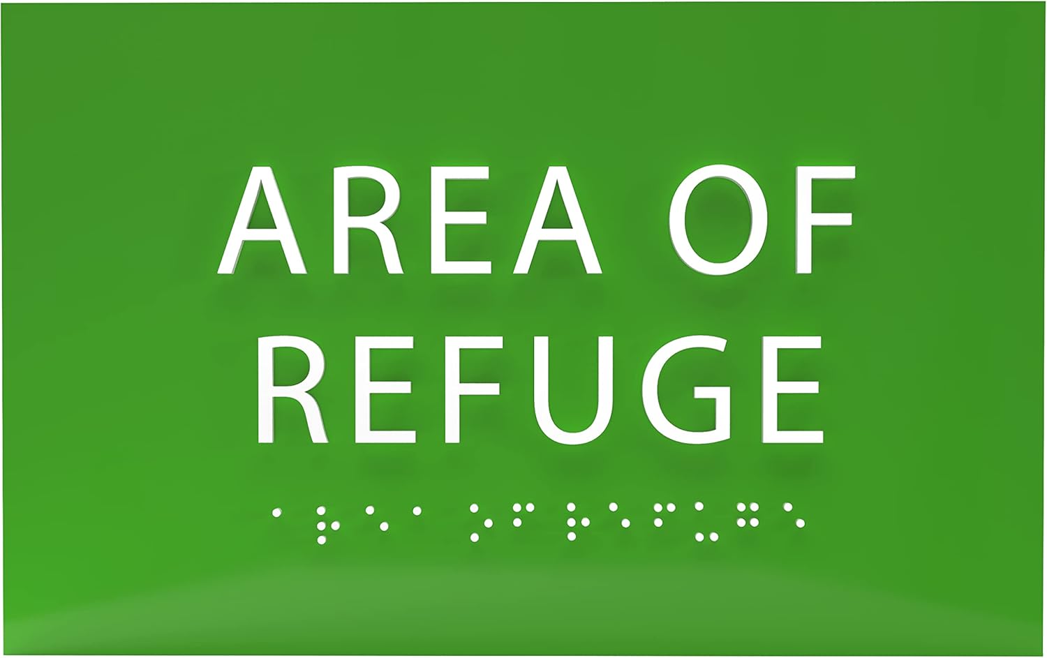 6" X4" Area of Refuge Sign - ADA Compliant Tactile Graphics Grade 2 Braille Text | Wall Mount Plastic Signs for Shopping Malls, Offices, Hotels, Schools, Apartments & Restaurants