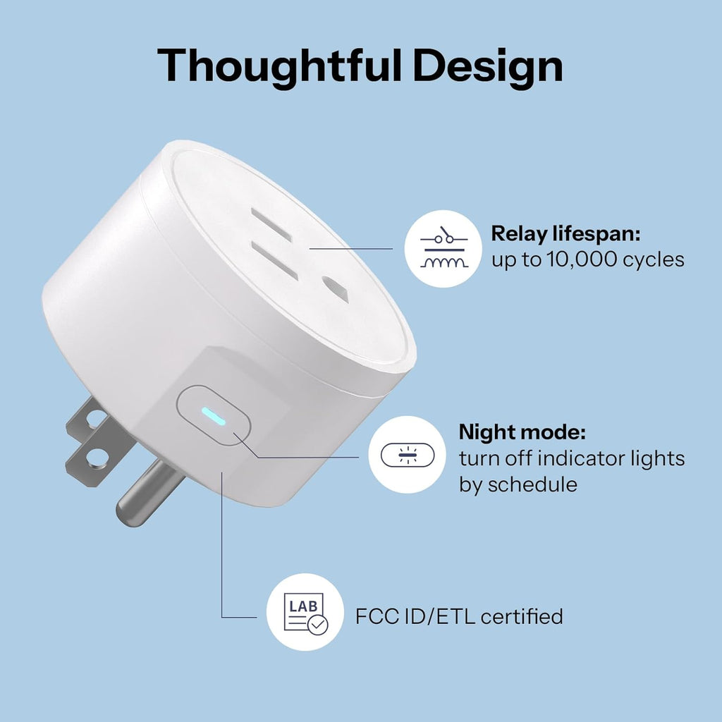 SONOFF S41sTPB Matter Smart Plug, 15A 1800W Max, Remote & Voice Control via Alexa/Google Home, ETL Certified, Timer Outlet, Compatible with SmartThings & Home Assistant (4-Pack)