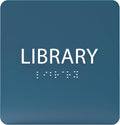 6" X6" Library Sign - ADA Compliant Tactile Graphics Grade 2 Braille Text Acrylic Wall Sign - Quiet zone, Information Convey, Group Study Room Door Signs for Office, School, Home